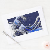 De Great Hokusai Wave Carbon Style Rechthoekige Sticker (Envelop)