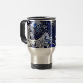 De Great Hokusai Wave Carbon Style Reisbeker (Voorkant links)