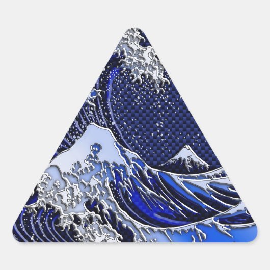 De Great Hokusai Wave Carbon Style Sticker (Voorkant)