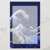 De Great Hokusai Wave Chrome Carbon ziet er uit Briefpapier (Voorkant)