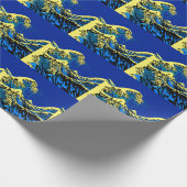 De Great Hokusai Wave in Blue Pop Art Style Cadeaupapier (Hoek)