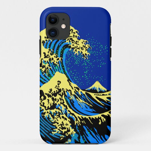De Great Hokusai Wave in Blue Yellow Pop Style Case-Mate iPhone Case (Achterkant)