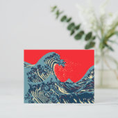 De Great Hokusai Wave in Colorful Style Briefkaart (Staand voorkant)