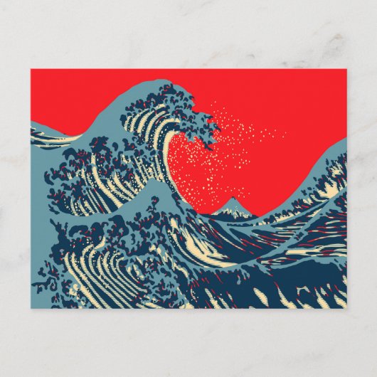 De Great Hokusai Wave in Colorful Style Briefkaart (Voorkant)