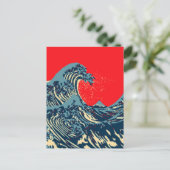 De Great Hokusai Wave in Hope Art Style Briefkaart (Staand voorkant)