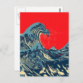 De Great Hokusai Wave in Hope Art Style Briefkaart (Voorkant / Achterkant)