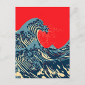 De Great Hokusai Wave in Hope Art Style Briefkaart (Voorkant)