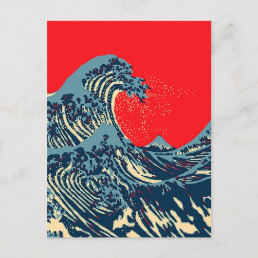 De Great Hokusai Wave in Hope Art Style Briefkaart (Voorkant)
