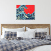 De Great Hokusai Wave in Hope Art Style Canvas Afdruk (Insitu (Slaapkamer))