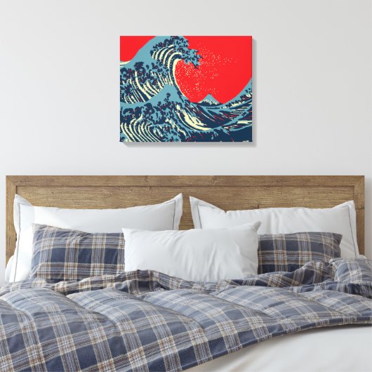 De Great Hokusai Wave in Hope Art Style Canvas Afdruk (Insitu (Slaapkamer))