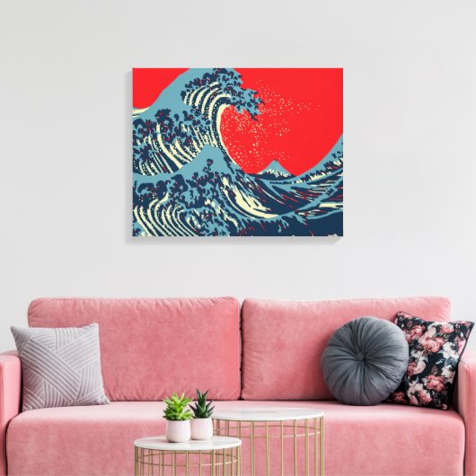 De Great Hokusai Wave in Hope Art Style Canvas Afdruk (Insitu (Woonkamer))