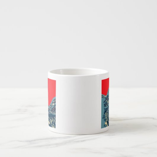 De Great Hokusai Wave in Hope Art Style Espresso Kop (Voorkant)