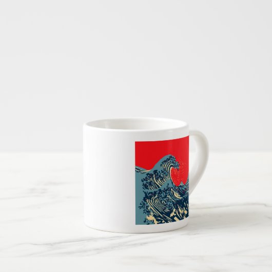 De Great Hokusai Wave in Hope Art Style Espresso Kop (Voorkant rechts)
