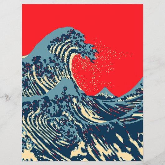 De Great Hokusai Wave in Hope Art Style Flyer (Voorkant)