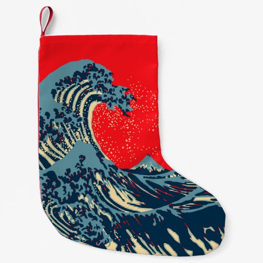 De Great Hokusai Wave in Hope Art Style Kleine Kerstsok (Voorkant)