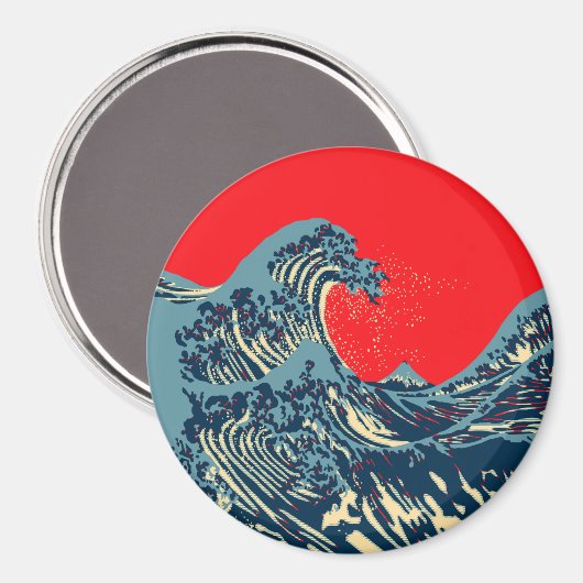 De Great Hokusai Wave in Hope Art Style Magneet (Voorkant / Achterkant)