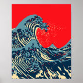 De Great Hokusai Wave in Hope Art Style Poster (Voorkant)