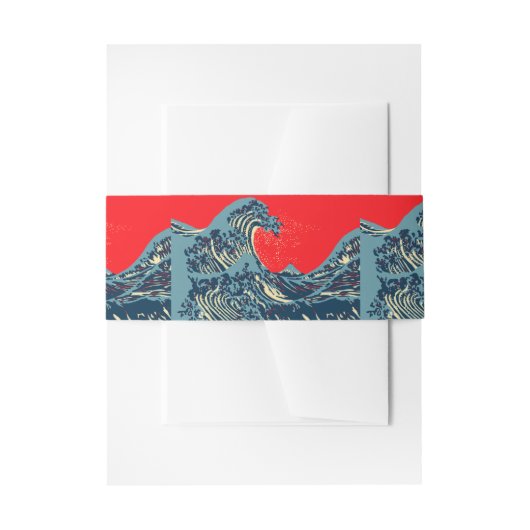 De Great Hokusai Wave in Hope Art Style Uitnodigingen Wikkel (Voorkant Voorbeeld)