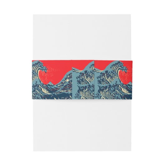 De Great Hokusai Wave in Hope Art Style Uitnodigingen Wikkel (Achterkant Voorbeeld)
