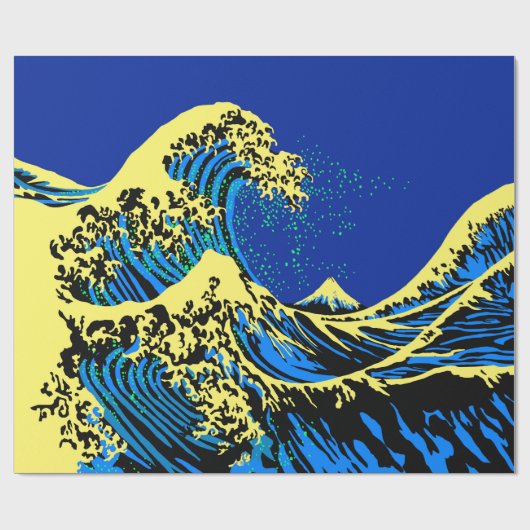 De Great Hokusai Wave in Pop Art Style Accent Cadeaupapier (Vlak)