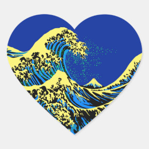 De Great Hokusai Wave in Pop Art Style Accent Hart Sticker