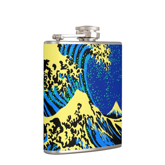 De Great Hokusai Wave in Pop Art Style Accent Heupfles (Rechts)