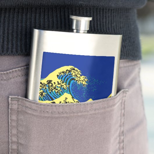 De Great Hokusai Wave in Pop Art Style Accent Heupfles (Voorbeeld)