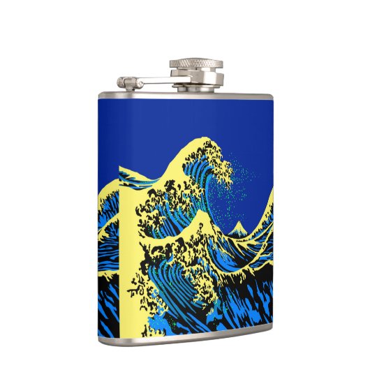 De Great Hokusai Wave in Pop Art Style Accent Heupfles (Rechts)