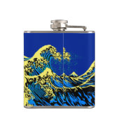 De Great Hokusai Wave in Pop Art Style Accent Heupfles (Achterkant)