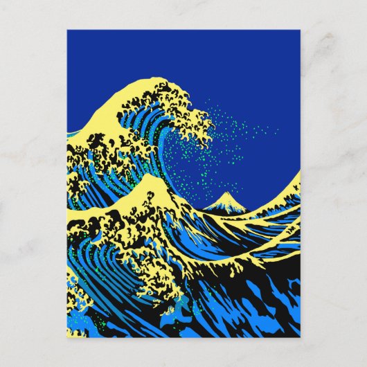 De Great Hokusai Wave in Pop Art Style Decor Briefkaart (Voorkant)