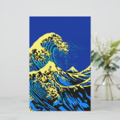 De Great Hokusai Wave in Pop Art Style Decor Briefpapier (Staand voorkant)