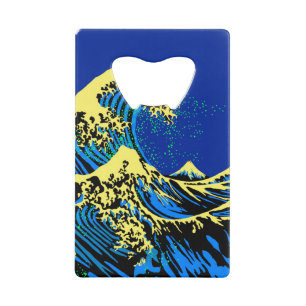 De Great Hokusai Wave in Pop Art Style Decor Creditkaart Flessenopener