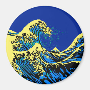 De Great Hokusai Wave in Pop Art Style Decor Magneet