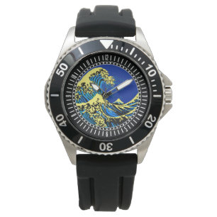 De Great Hokusai Wave in Pop Art Style Dial Horloge