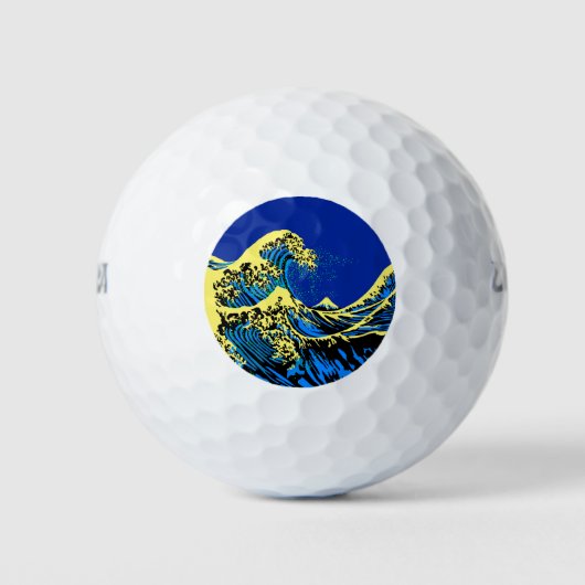 De Great Hokusai Wave in Vibrant Pop Style Golfballen (Voorkant)