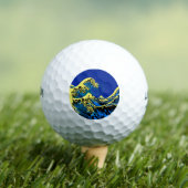De Great Hokusai Wave in Vibrant Pop Style Golfballen (Insitu Shirt)
