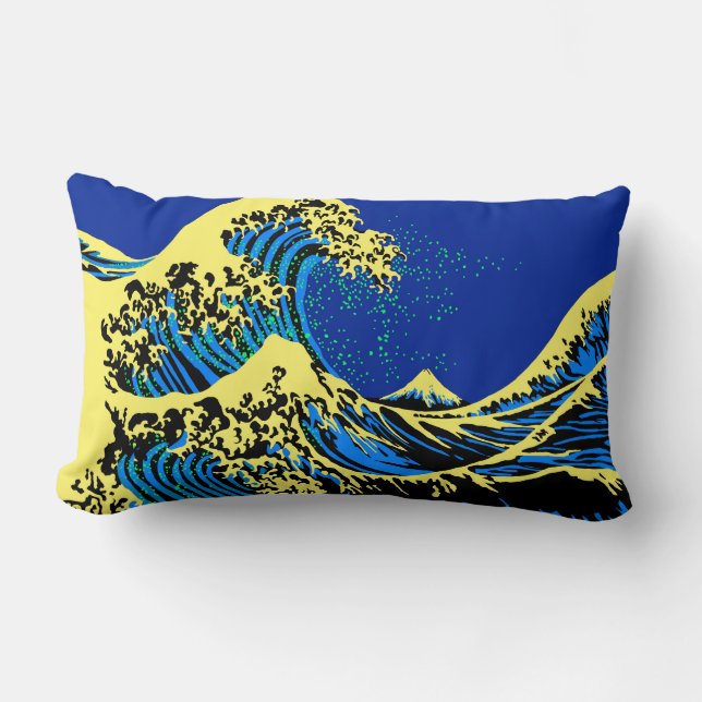 De Great Hokusai Wave in Vibrant Pop Style Kussen (Voorkant)