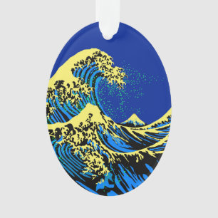 De Great Hokusai Wave in Vibrant Pop Style Ornament