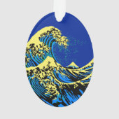 De Great Hokusai Wave in Vibrant Pop Style Ornament (achterkant)