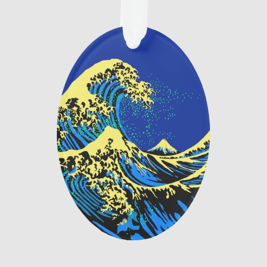 De Great Hokusai Wave in Vibrant Pop Style Ornament (achterkant)