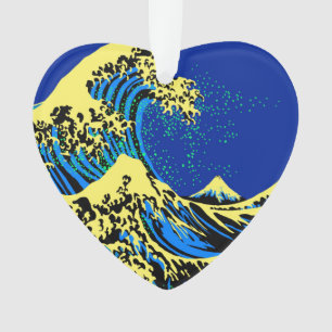 De Great Hokusai Wave in Vibrant Pop Style Ornament