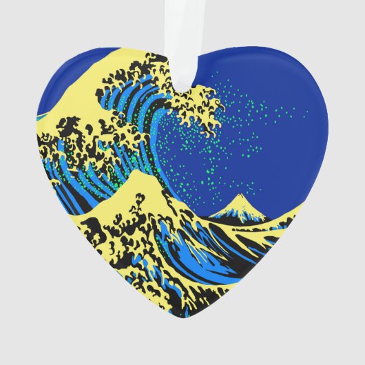 De Great Hokusai Wave in Vibrant Pop Style Ornament (achterkant)