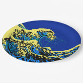 De Great Hokusai Wave in Vibrant Pop Style Papieren Bordje (Gekanteld)