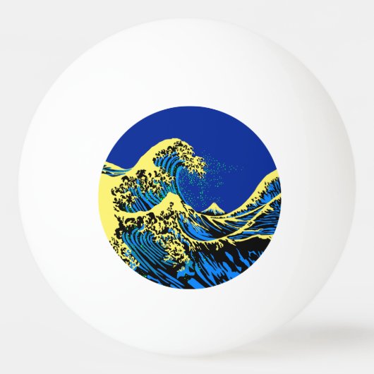 De Great Hokusai Wave in Vibrant Pop Style Pingpongbal (Achterkant)
