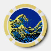 De Great Hokusai Wave in Vibrant Pop Style Pokerchips (Achterkant)