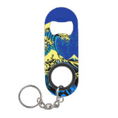 De Great Hokusai Wave in Vibrant Pop Style Sleutelhanger Flessenopener (Voorkant)