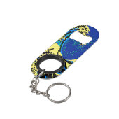 De Great Hokusai Wave in Vibrant Pop Style Sleutelhanger Flessenopener (Achterkant Gekanteld)