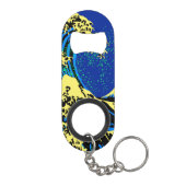 De Great Hokusai Wave in Vibrant Pop Style Sleutelhanger Flessenopener (Achterkant)