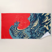 De Great Hokusai Wave in Vibrant Pop Style Strandlaken (Voorkant)
