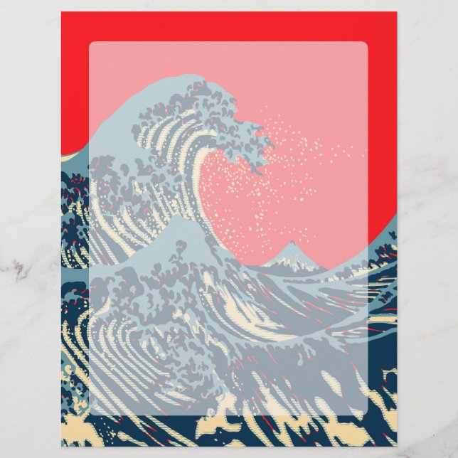 De Great Hokusai Wave in Vibrant Style (Voorkant)